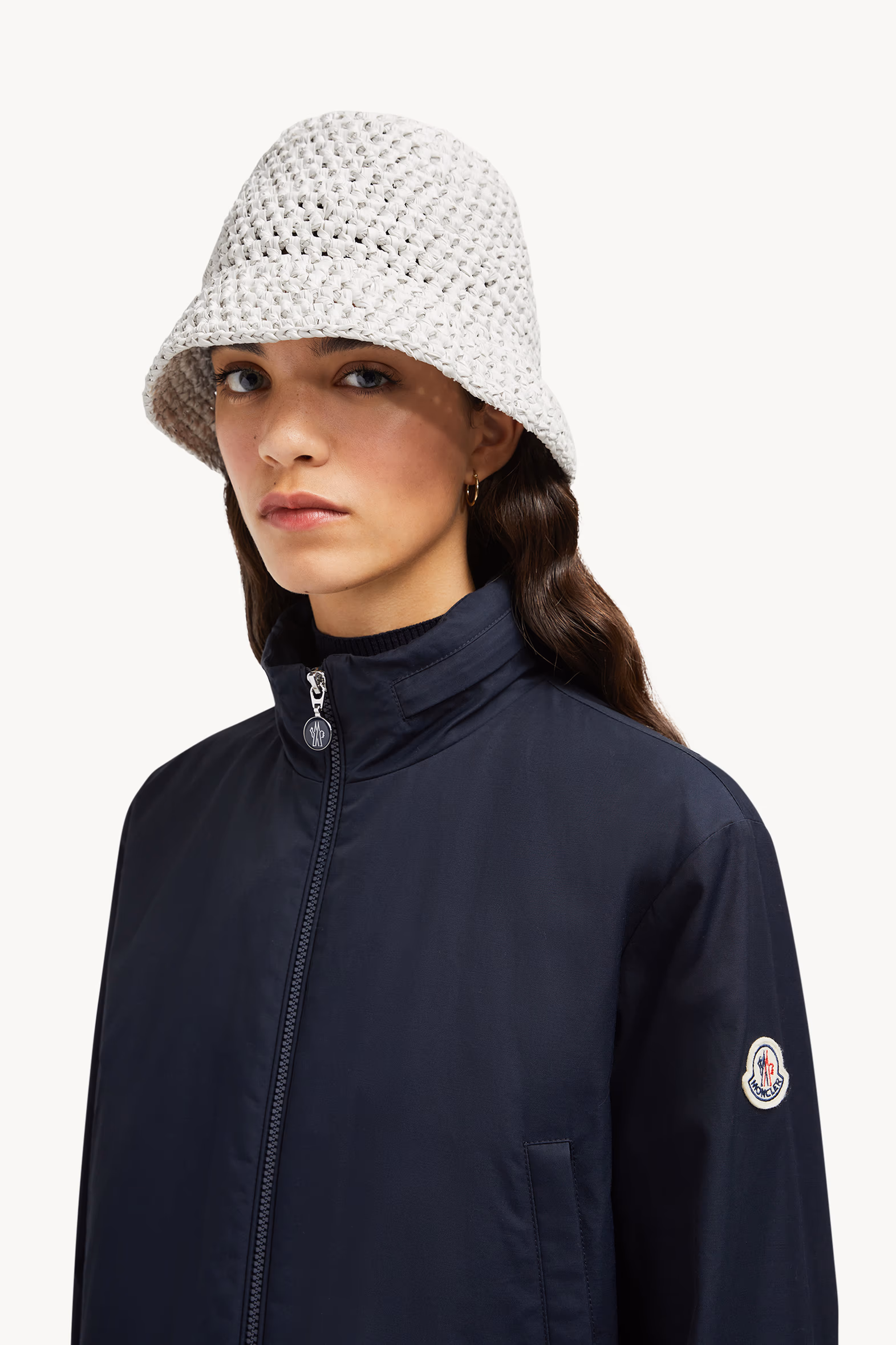 Plumífero corto de sarga con capucha Janze Mujer Azul marino Moncler 4
